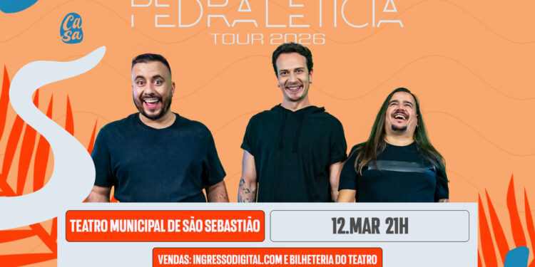 Show da irreverente banda Pedra Letícia apresenta Tour 2026 em São Sebastião